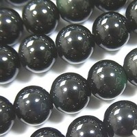 Vente en gros de pierres semi-précieuses naturelles les plus vendues, billes d'obsidienne arc-en-ciel de 4 à 12 mm en brin