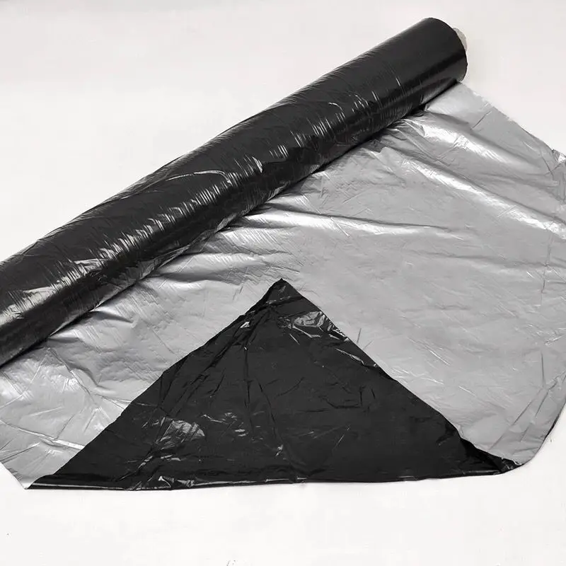 30 Micron Zwart Zilver Mulch Film Voor Landbouw Aardbei Landbouw Bodembedekker Reflecterende Plastic Mulch Film