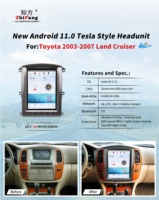 Lecteur multimédia de voiture Android 13 de style Tesla, GPS, autoradio, unité principale pour Toyota Land Cruiser 2003-2007 LC100