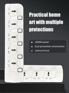 ปลั๊กไฟตั้งโต๊ะ 5 ช่อง 10A พร้อมสวิตช์ป้องกันไฟเกิน วัสดุทนไฟ สำหรับใช้ในบ้านและสำนักงาน ขายส่งจากโรงงาน - Product Image 6