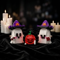 Ensembles de blocs de construction Magie d'Halloween : Chapeau de Sorcier et Fantôme, DIY, personnalisables, pour collection, exposition, cadeau et décoration