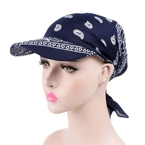 INS Style Headwear Bonnets Cotton Paisley Print Bandana Baseball Cap For Outdoor Knotted Sports Caps