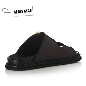 ALIAS MAE 여성용 하이 퀄리티 스웨이드 슬리퍼용 야외 레저 여름용 인쇄 기능이있는 편안한 사각 발가락 디자인 - Product Image 4