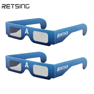 Бумажные 3d-очки с логотипом на заказ, картонные линейные поляризованные 3D-очки с углом обзора 45/135 градусов