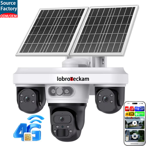 Caméra de sécurité solaire 4G <span class=keywords><strong>sans</strong></span> <span class=keywords><strong>fil</strong></span> PTZ HD extérieure Iobroteckam avec enregistrement continu 24/7, 3 objectifs AOV réels et 9MP - Product Image 1