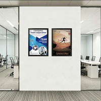 Bingkai Display Magnetik Hitam A4 8.5x11, Bingkai Foto Magnetik Perekat untuk Pajangan Dinding Dokumen Sertifikat