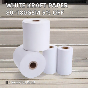 Rouleau de papier kraft blanc, papier blanc non couché pour l'impression d'emballages, 80 g/m², 100 g/m², 120 g/m², 150 g/m², 180 g/m² - Product Image 2