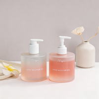 Flacon pompe en verre à épaule plate et base lourde de 300 ml pour après-shampoing, shampoing, savon pour les mains, gel douche, lotion