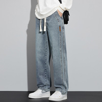 Jeans baggy personnalisés pour homme, style vintage streetwear, coupe droite, jeans en denim vintage pour homme