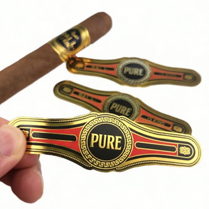 High Quality Custom Luxury Cigar Label Bands <b>Embossing</b> Cigar Ring Label logo Sticker - Product Image 4