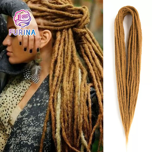 Vente en gros FURINA extensions en fibre haute température pour femmes 24 pouces marron blond Yaki <span class=keywords><strong>dreadlocks</strong></span> crochet tresseuse double - Product Image 4
