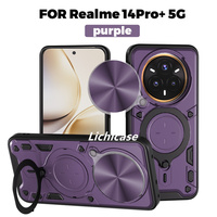 Lichicase métal béquille caméra Protection TPU hybride PC armure étui pour Realme 15T couverture arrière rigide