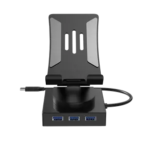 Multi port USB Typ C Hubs 10 Port mit Daten übertragung Lade lese karte Video ausgang Stand halter Hub