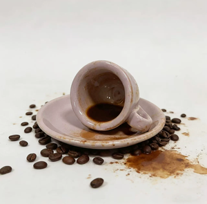 Taza de café espresso de cerámica de 50 ml, color morado uva, grado competición, con pared súper gruesa de 9 mm, para verter sobre, con platillo, venta al por mayor - Product Image 5