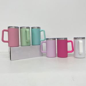 Vasos Térmicos Deportivos de 20oz con Diseño de Macaron, Sublimables, en Stock, Taza de Viaje para Café con Asa Extraíble - Product Image 1