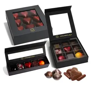 Manufacturer Custom Logo Luxury Truffle Gift Packaging Rigid Paper Magnetic Closure Chocolate Box