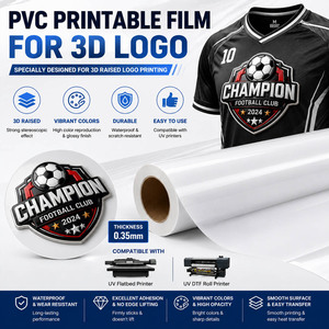 Film d'impression DTF UV en PVC thermofusible Goosam de 0,35 mm pour patchs en caoutchouc de silicone 3D, vêtements de sport et autocollants - Product Image 1