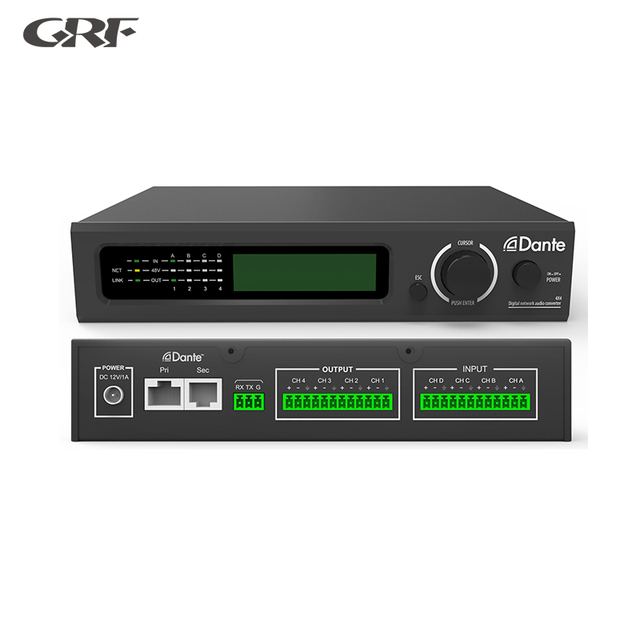 4x4 Dante Audio Interface with Software Management High-Quality Audio Transmission
