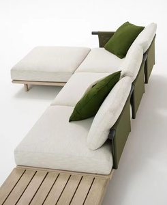 Divano da esterno per la spiaggia per il tempo libero protezione solare sedia a vite impermeabile per esterni tessitura in Teak mobili da giardino in legno massello di Teak - Product Image 5