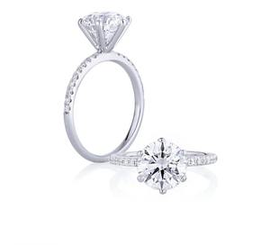 Anillos de Compromiso y Boda de Lujo en Plata de Ley 925 con Diamantes de Corte Brillante Redondo para Mujer - Product Image 3