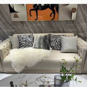 Sofá de cuero de lujo ligero de estilo italiano, combinación de sala de estar, Villa, sofá de sala de estar de gama alta, conjunto de muebles - Product Image 4