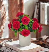SPR Fleurs artificielles mixtes en plastique, petites plantes en pot modernes pour le bureau, ornements, mini plantes vertes décoratives, Saint-Valentin