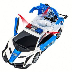 Kids Boy Electric Deformation Series Universal Stunt Car 360 Degrees High Speed Rotating B/o Toy With Light <b>Music</b> - Product Image 1