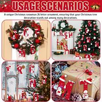 Ornements de Noël 2026, Ornements Alphabet, Décorations à suspendre pour sapin de Noël, Grandes lettres de 4,72 pouces, Ornements de Noël