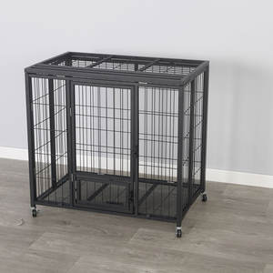 <span class=keywords><strong>Cage</strong></span> en fer mobile fiable à prix compétitif <span class=keywords><strong>Cage</strong></span> pour chien d'intérieur pliable de luxe à double porte avec roue universelle à 360 degrés - Product Image 4