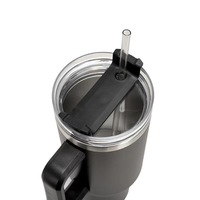 Gravure au laser Logo personnalisé Tasse en acier inoxydable à double paroi de 40 oz Tasse à café de voyage en métal Tasse isotherme avec poignée