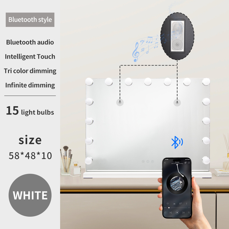 15 Ampoules, Blanc, Avec musique bluetooth