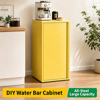 Meuble de rangement multifonctionnel extensible en acier, avec plateau en bois de 25 mm, distributeur d'eau intégré, pour salon et maison - Fournisseur d'usine