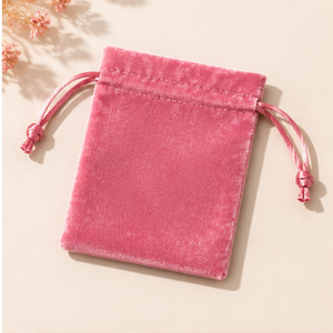 Bolsa de Regalo de Terciopelo con Cordón y Logotipo Personalizado al por Mayor, Bolsa de Embalaje Suave para Joyería, para Anillos, Pendientes y Collares - Product Image 2