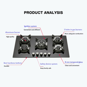เตาแก๊ส 5 หัวเตา รุ่นใหม่ <span class=keywords><strong>ขาย</strong></span>ส่ง กระจกนิรภัยคุณภาพสูง ใช้ได้กับแก๊ส LPG และ NG เหมาะสำหรับการทำอาหารและอบขนมที่บ้าน - Product Image 3