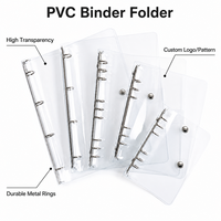 Vente en gros de couvertures de carnet personnalisables en PVC transparent A5 à 6 anneaux, surface brillante/mate/givrée, pour journalisation DIY