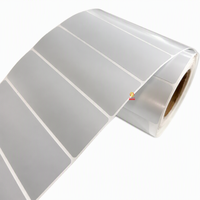 Etiquetas de Papel Plateado Mate Resistentes al Agua y al Aceite, Rollo de Etiquetas de Código de Barras Industriales con Adhesivo Fuerte, Transferencia Térmica