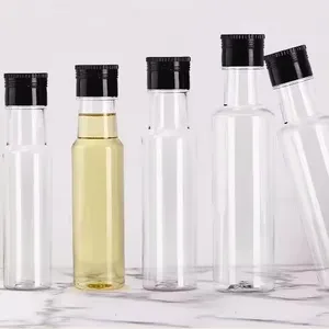 small capacity transparent leak-proof plastic PET salad dressing bottles 100ml-230ml food grade PET Sunflower Oil bottle