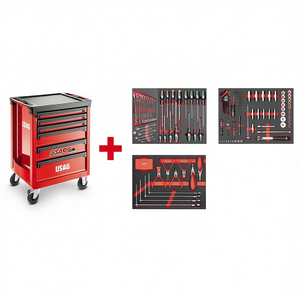 Chariot à outils Usag avec ensemble d'outils mécaniques de 516 pièces, armoire roulante rouge, solution professionnelle de rangement et d'organisation pour atelier - Product Image 3