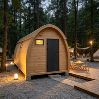 Casa Contenedor Arqueada Impermeable de Montaje Rápido, Cabaña Modular Prefabricada con Techo Curvo para Base de Glamping en la Orilla del Lago