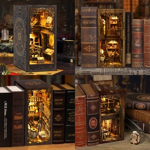 Puzzle en bois de style magique pour maison de poupée Miniatures Nook Book avec lumière LED Building Model Toys Book Nook Kit - Product Image 4