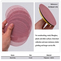 Papier abrasif à grille de 4 pouces, papier abrasif floqué, disque rond, ponçage sans poussière, filet anti-blocage, papier abrasif à grille, ponçage à sec