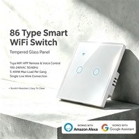 Interruptor de Pared WiFi Inteligente UBARO, Control de un Solo Cable, Panel de Vidrio Templado de 6H de Dureza, Control Remoto, Temporizador, Interruptor de Luz con Control por Voz Alexa