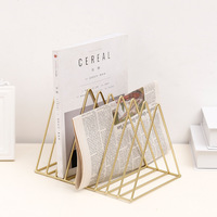 Triangle Fer Bureau De Stockage Livre Rack - Magazine Journal Titulaire Art Bureau Organisateur Rack