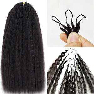 Extensions de cheveux humains bouclés au crochet, tresses sans nœuds, mèches de cheveux humains bouclés birmans pré-bouclées - Product Image 2