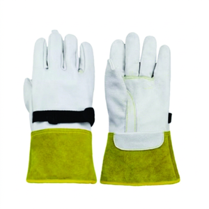 Holy Signs International Heavy Duty Leather <b>Welding</b> <b>Gloves</b> Cotton Liner Heat Resistant <b>TIG</b> Application Reinforced Palm Long - Product Image 1