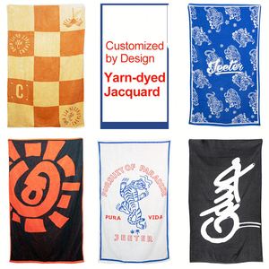 Serviette de sport, yoga et plage en coton jacquard personnalisée, séchage rapide, absorbante, avec logo, design moderne et original, fabriquée par des experts - Product Image 1