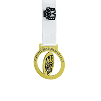 Médaille de sport personnalisable en alliage de zinc moulé sous pression, découpée en 3D, avec impression typographique et finition lavable