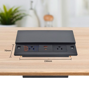 Caja de Enchufes de Acero Inoxidable para Mesa con 2 Tomas de Corriente Alterna, 1 USB-A y 1 USB-C, IP44, Tapa Deslizante, 10A, Enchufe Estadounidense - Product Image 5