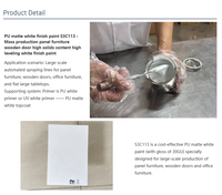 Peinture pour bois PU blanc mat 3K, haute teneur en solides 80%, faible COV 30, brillance 30, pour portes en bois, production de masse, meubles, travail du bois