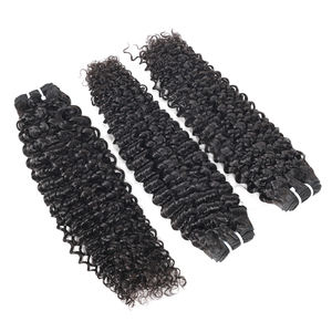 Pelo indio rizado birmano crudo dibujado doble de alta calidad, venta al por mayor sin procesar, paquetes de cabello humano virgen, cierre de encaje Frontal - Product Image 4